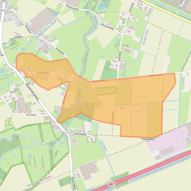 Kaart van postcodegebied 5975PL.