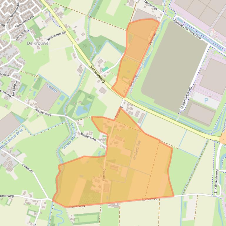 Kaart van postcodegebied 5975PP.