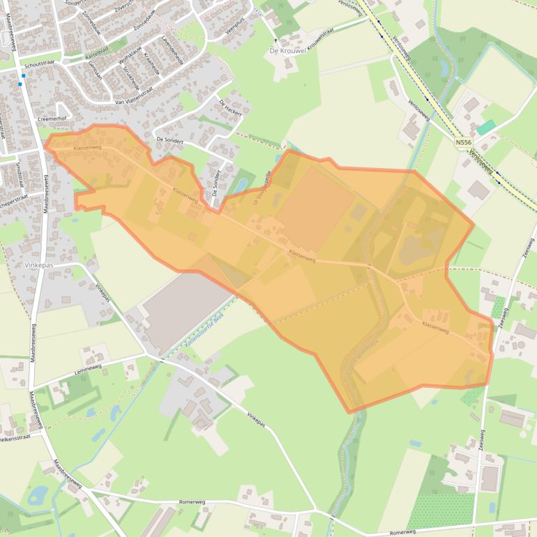 Kaart van postcodegebied 5975PR.