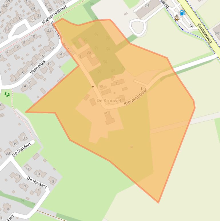 Kaart van postcodegebied 5975PT.
