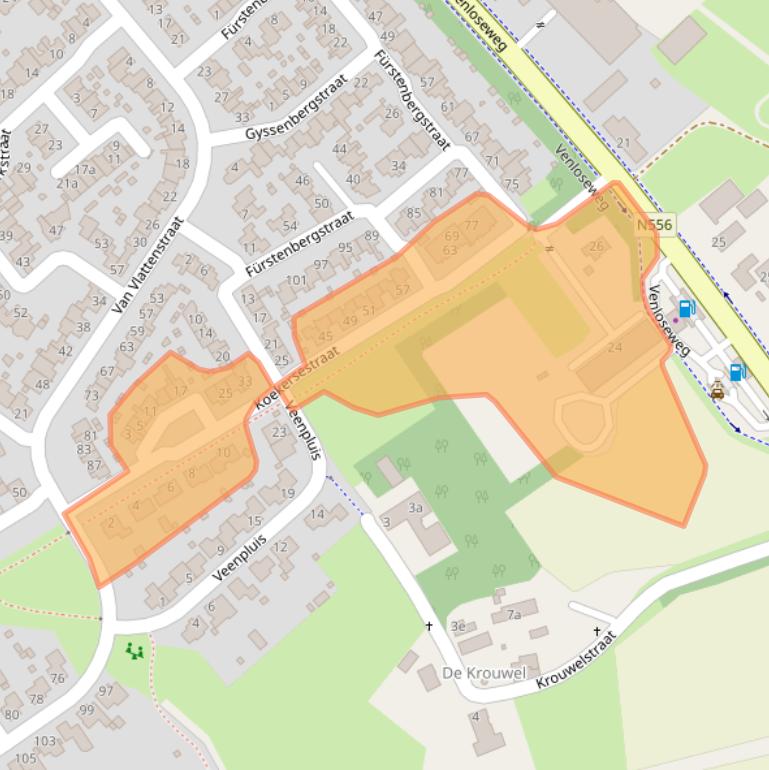 Kaart van postcodegebied 5975SB.
