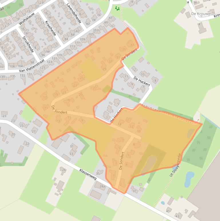 Kaart van postcodegebied 5975WB.