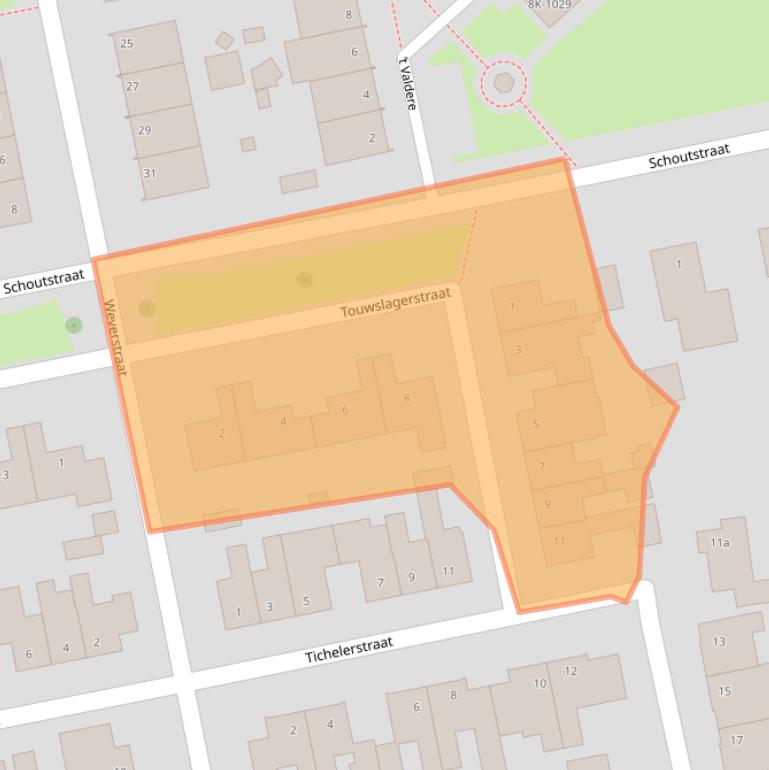 Kaart van postcodegebied 5975XC.