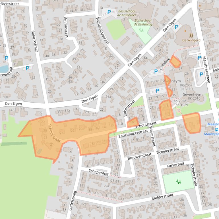 Kaart van postcodegebied 5975XL.