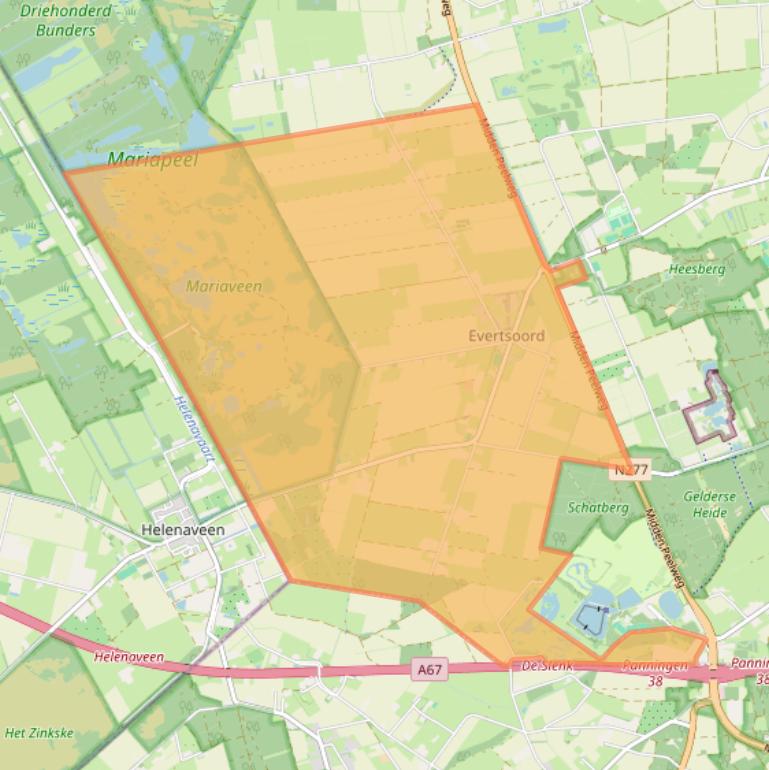Kaart van postcodegebied 5977.