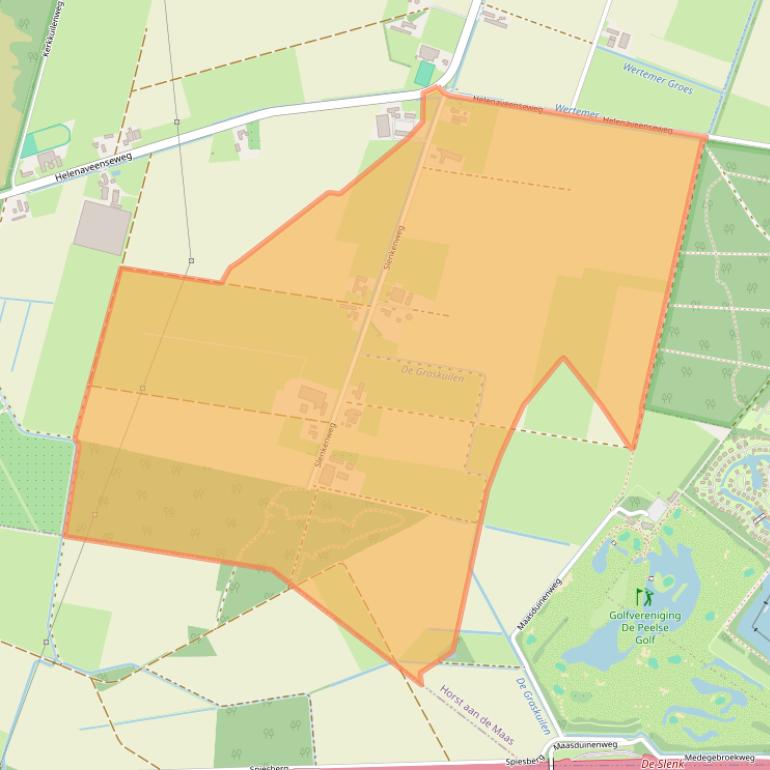 Kaart van postcodegebied 5977NE.