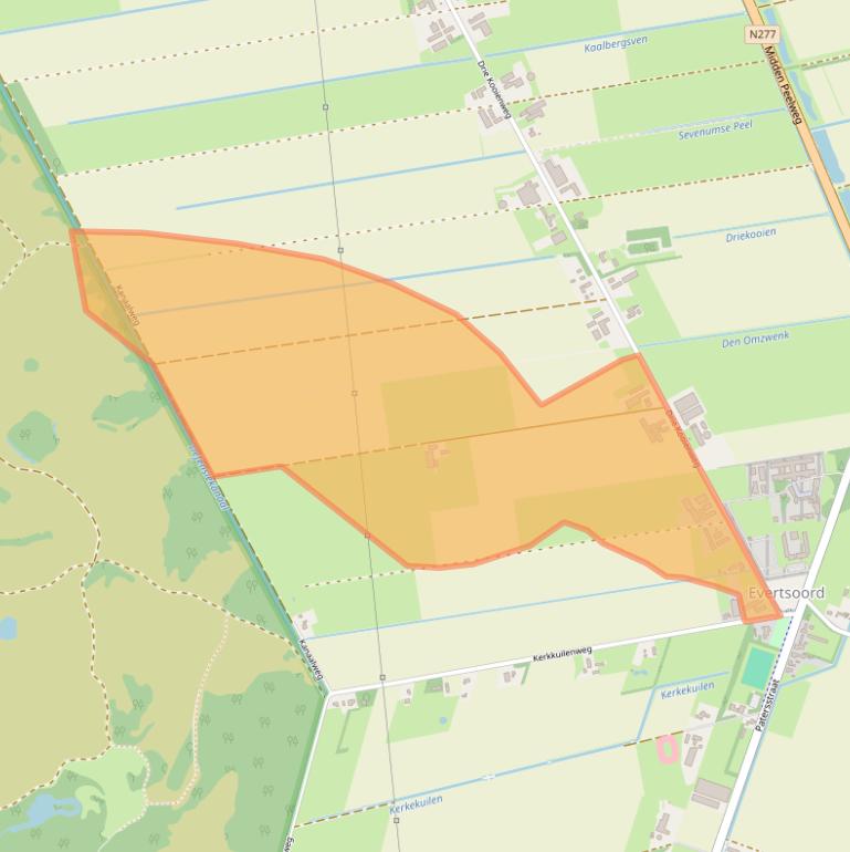 Kaart van postcodegebied 5977NJ.