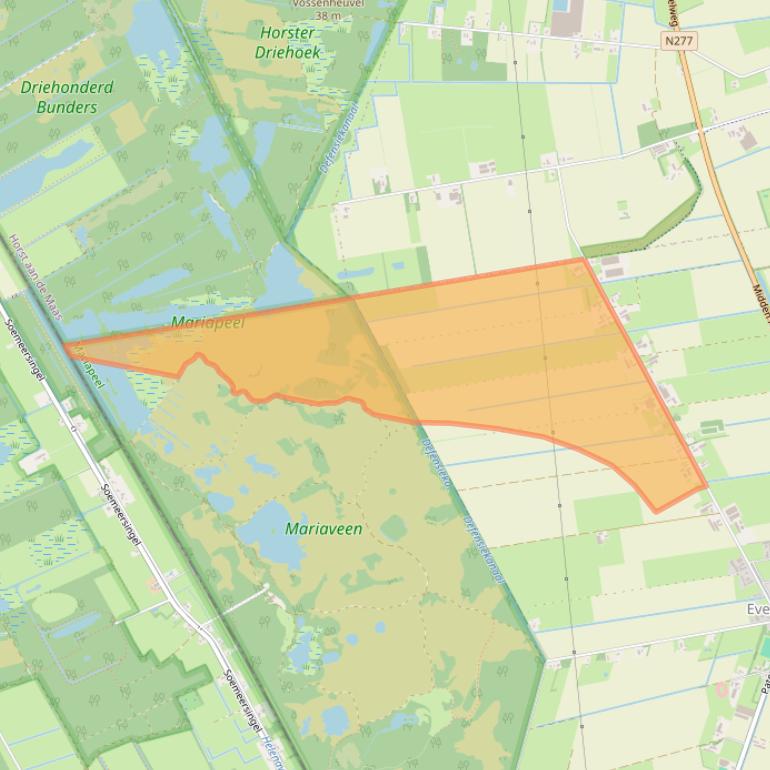 Kaart van postcodegebied 5977NK.