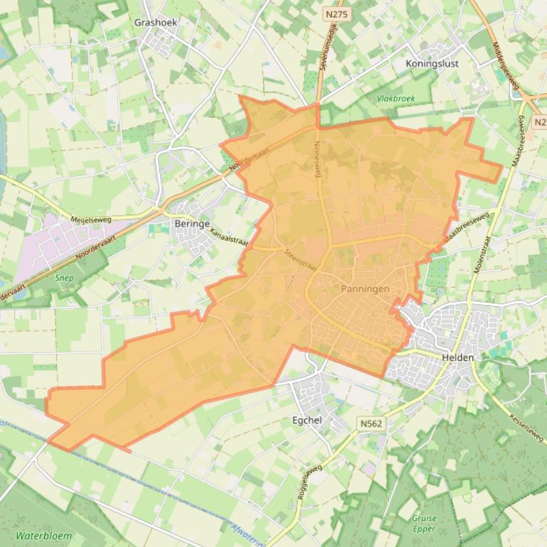 Kaart van postcodegebied 5981.