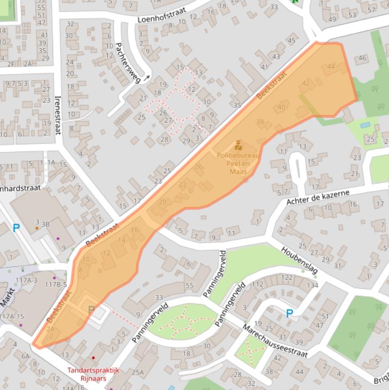 Kaart van postcodegebied 5981AS.