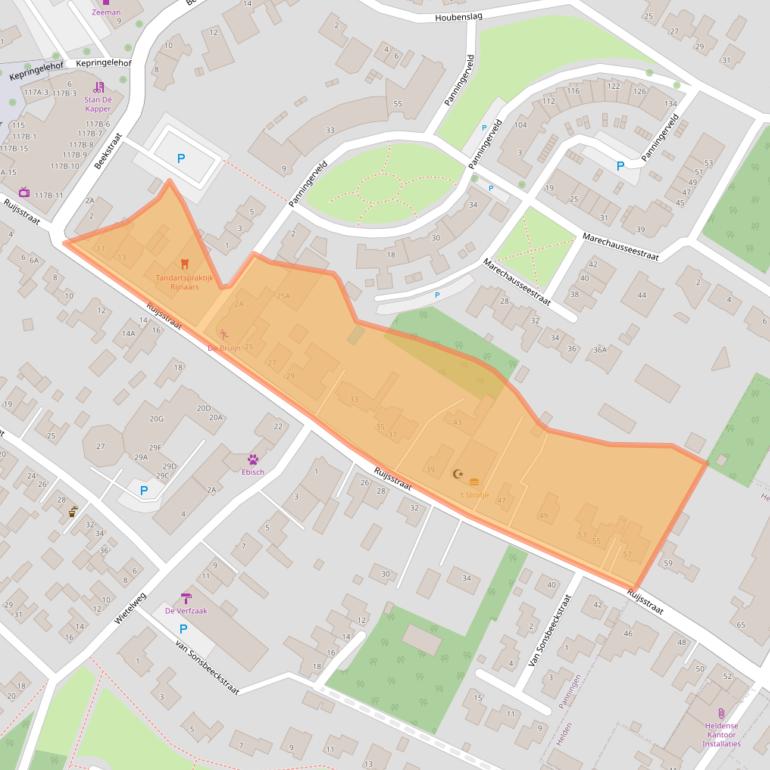 Kaart van postcodegebied 5981CL.