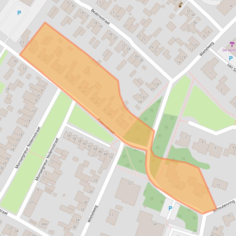 Kaart van postcodegebied 5981TR.