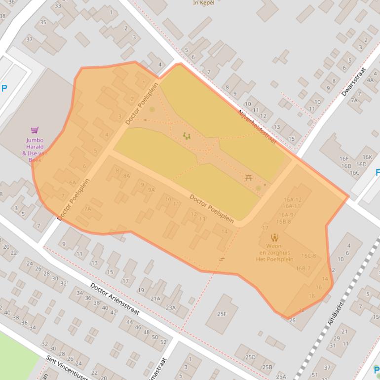 Kaart van postcodegebied 5981TW.