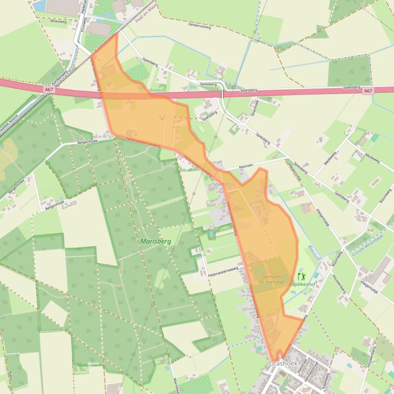 Kaart van postcodegebied 5985NM.