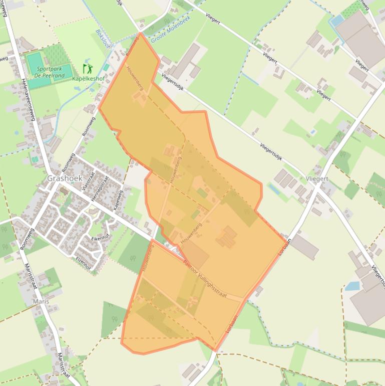 Kaart van postcodegebied 5985PE.