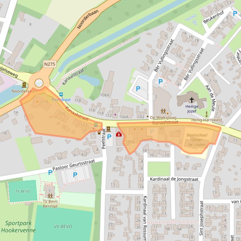 Kaart van postcodegebied 5986AE.