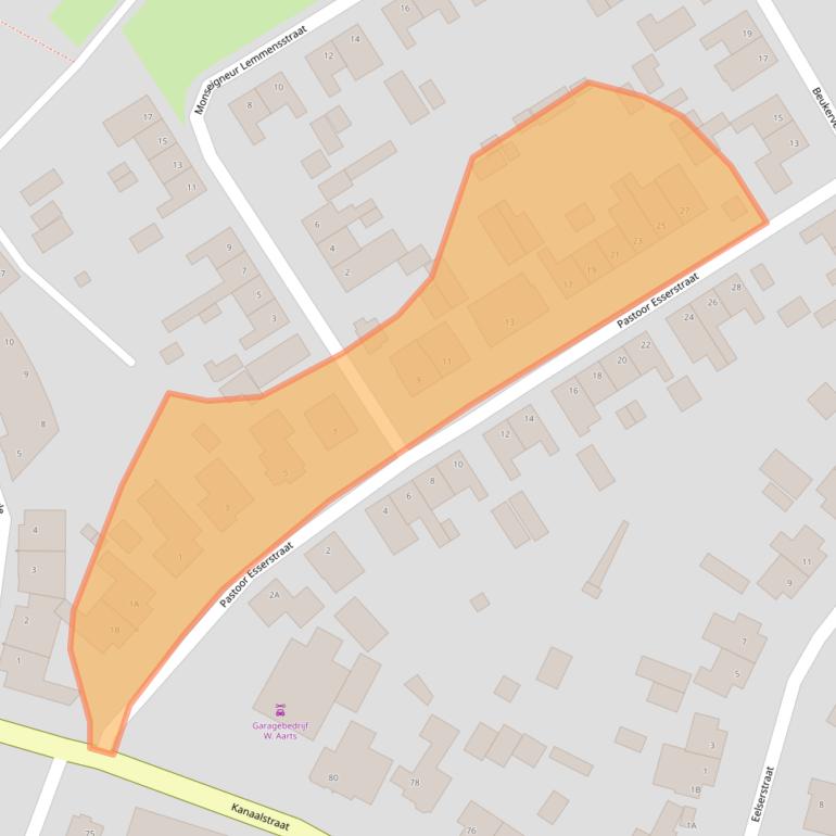 Kaart van postcodegebied 5986AJ.