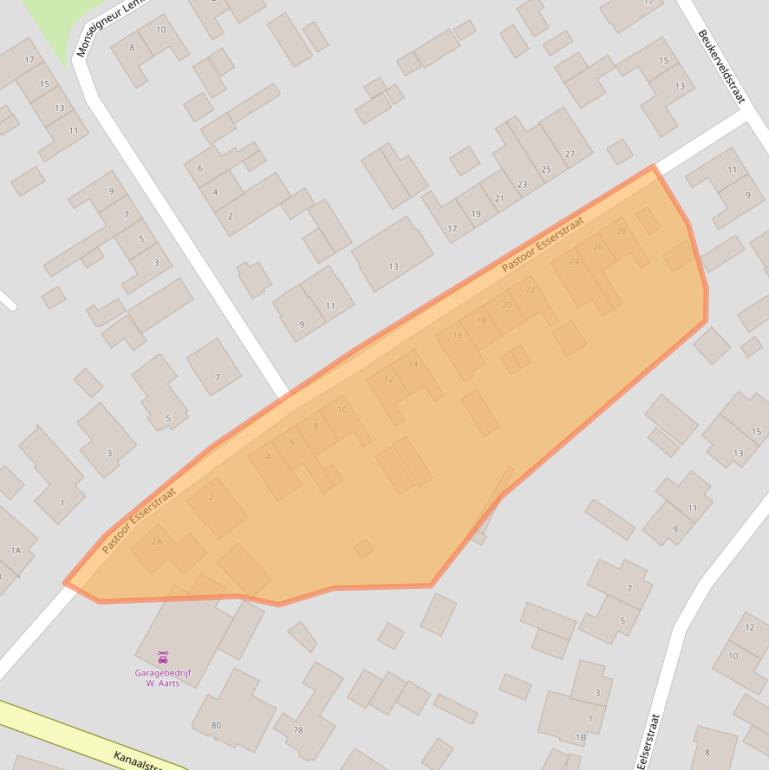Kaart van postcodegebied 5986AK.
