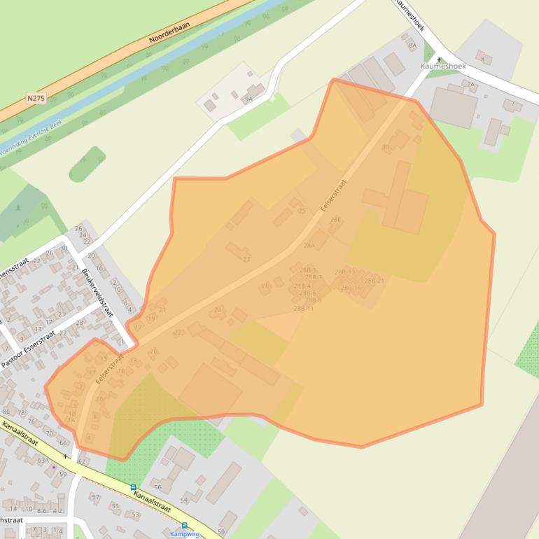 Kaart van postcodegebied 5986AP.