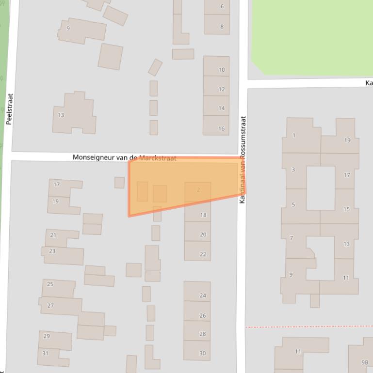 Kaart van postcodegebied 5986BE.