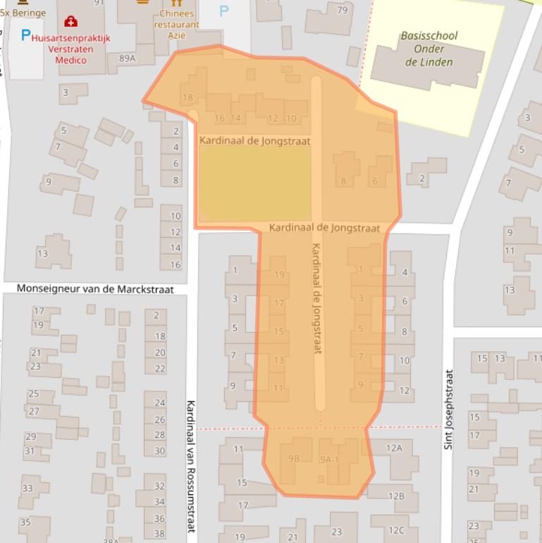 Kaart van postcodegebied 5986BG.