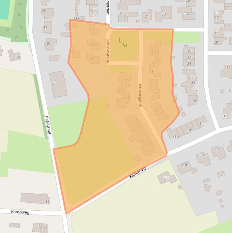 Kaart van postcodegebied 5986BL.