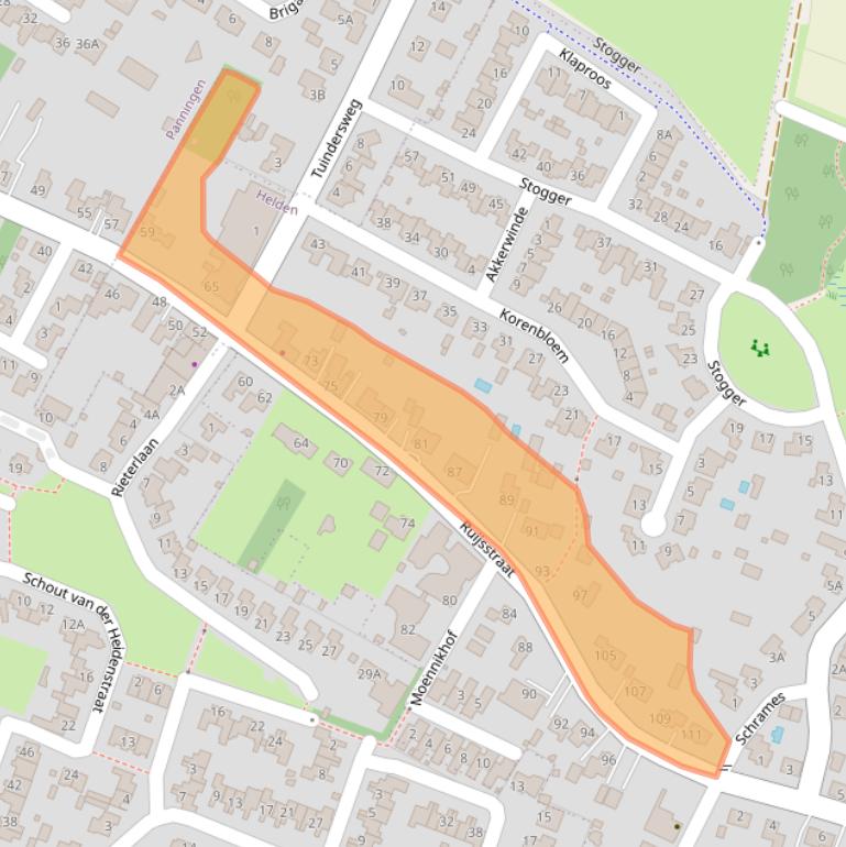 Kaart van postcodegebied 5988AA.