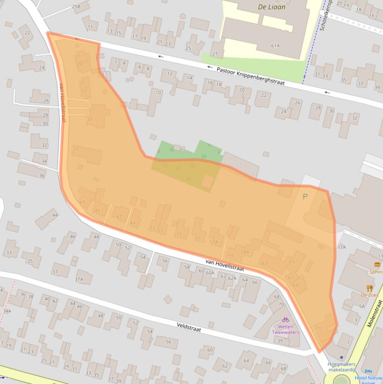 Kaart van postcodegebied 5988AG.