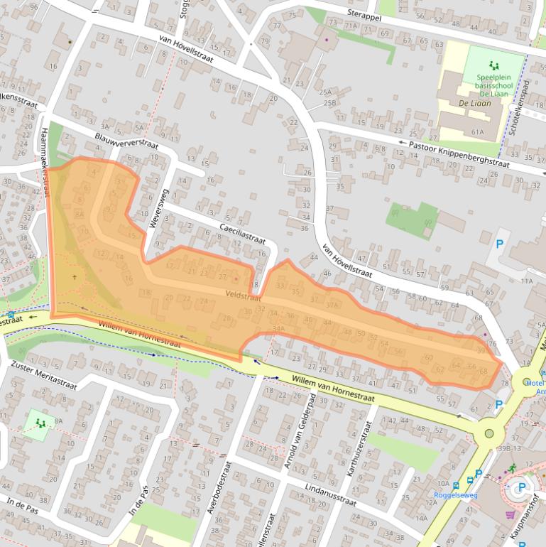 Kaart van postcodegebied 5988AK.