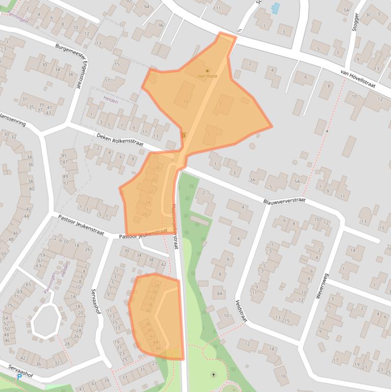 Kaart van postcodegebied 5988AM.