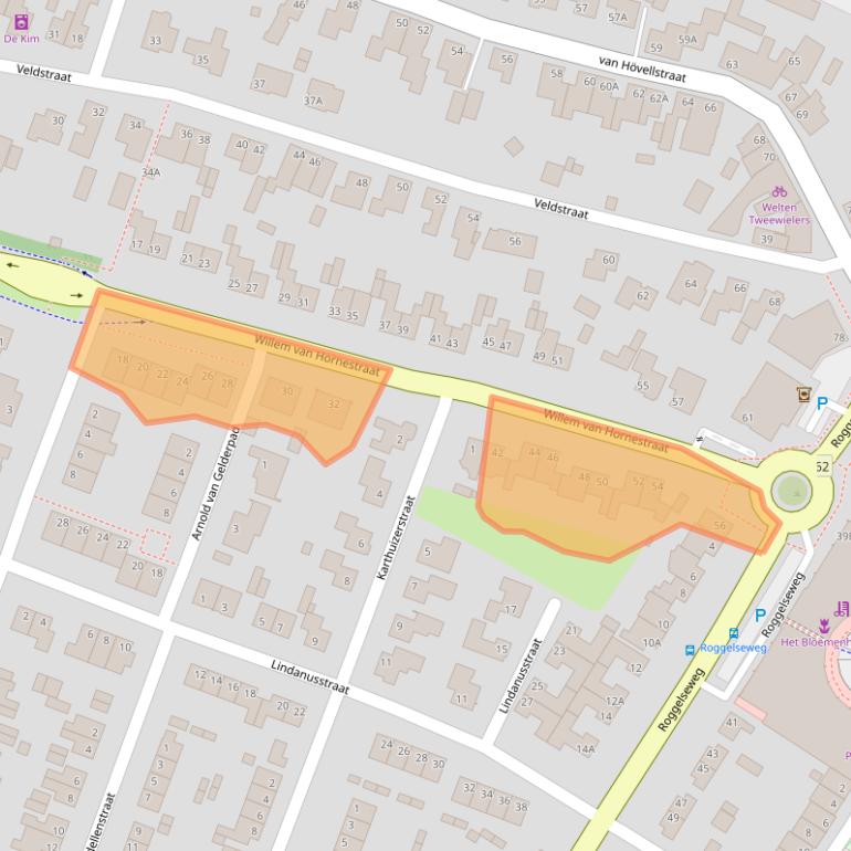 Kaart van postcodegebied 5988AR.
