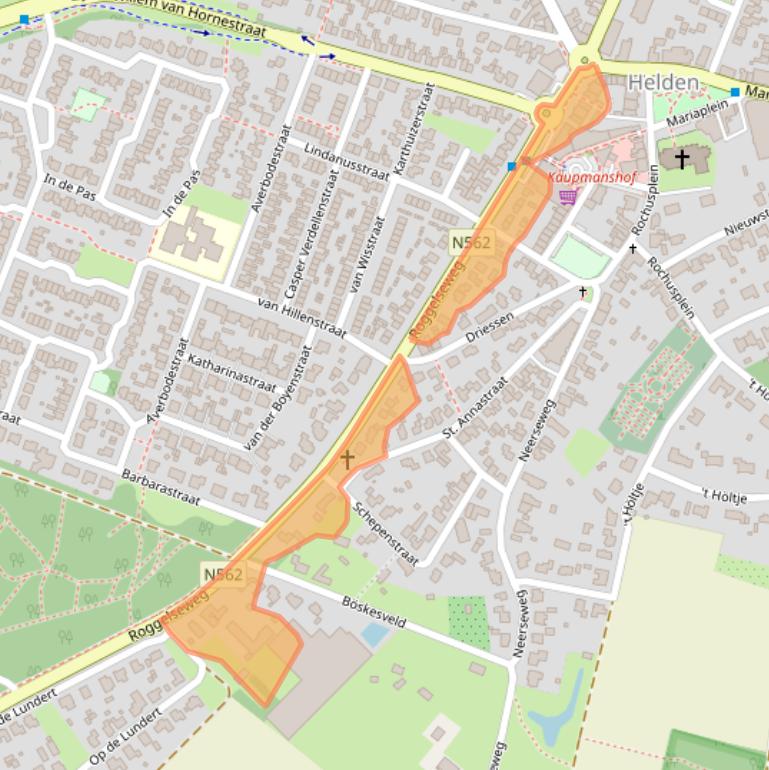 Kaart van postcodegebied 5988BN.