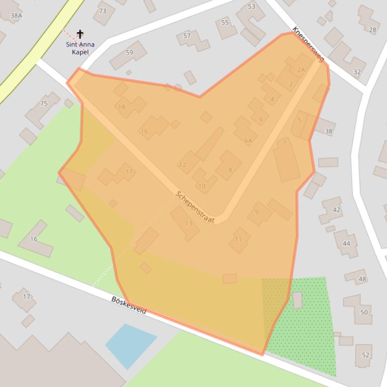 Kaart van postcodegebied 5988BS.