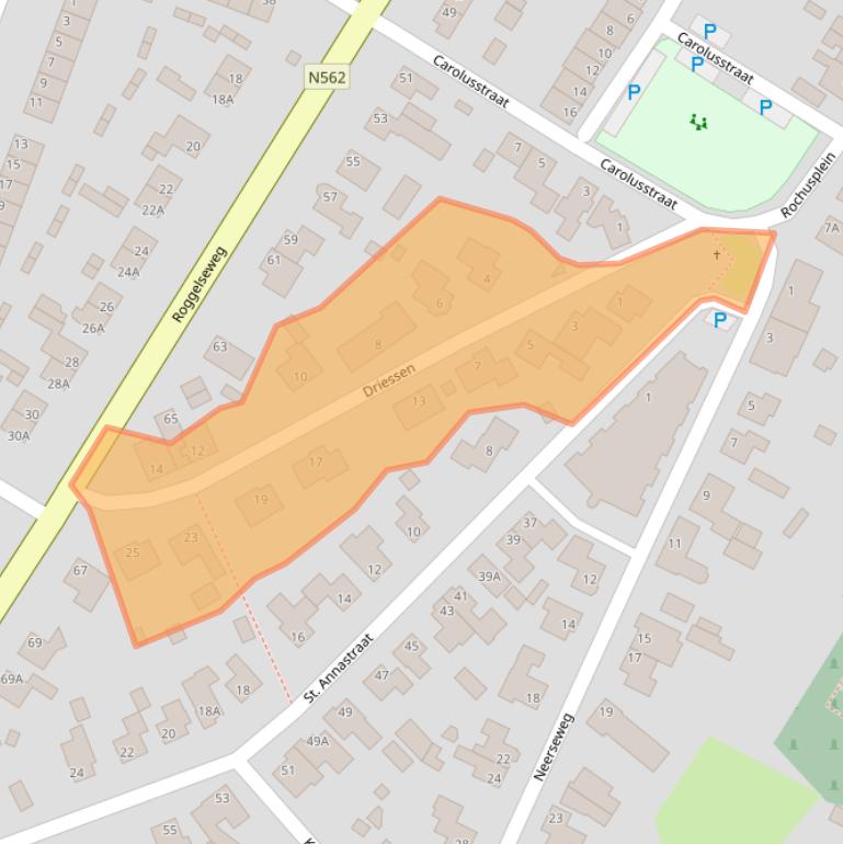 Kaart van postcodegebied 5988BW.