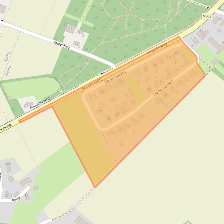 Kaart van postcodegebied 5988BZ.