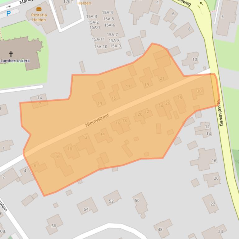 Kaart van postcodegebied 5988CE.