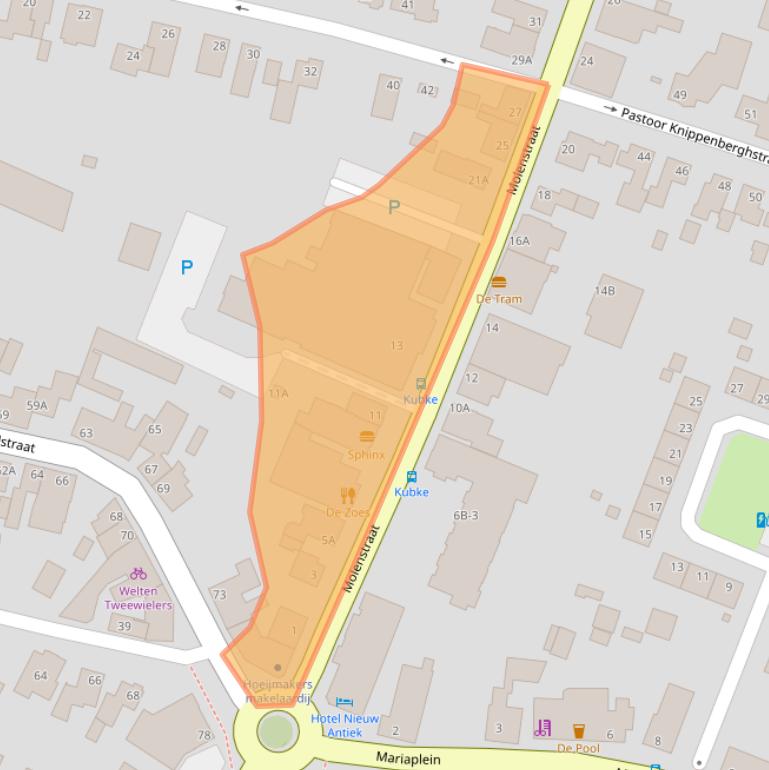 Kaart van postcodegebied 5988EM.