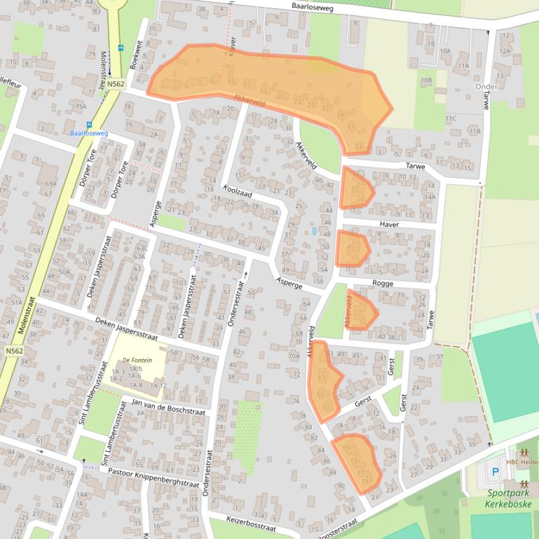 Kaart van postcodegebied 5988JB.
