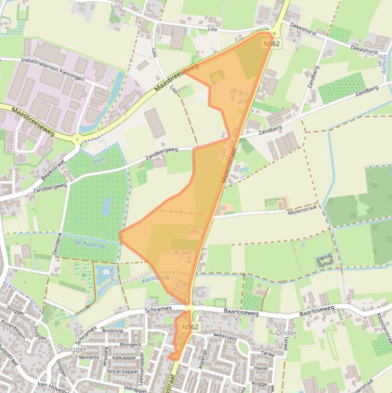 Kaart van postcodegebied 5988NS.