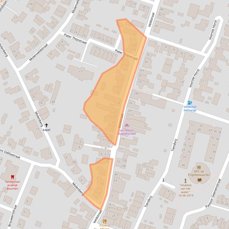 Kaart van postcodegebied 5991AB.