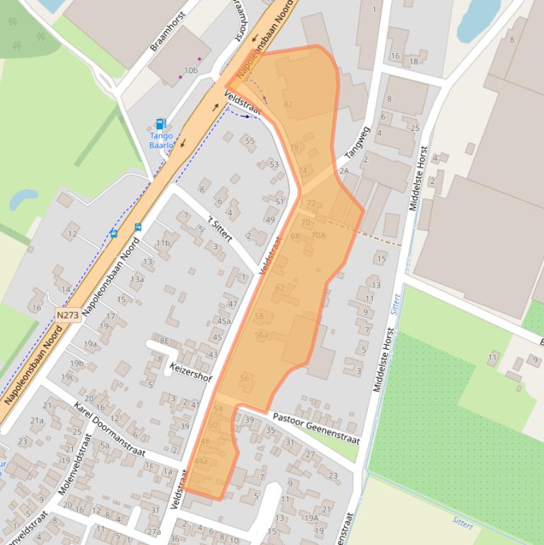 Kaart van postcodegebied 5991AE.