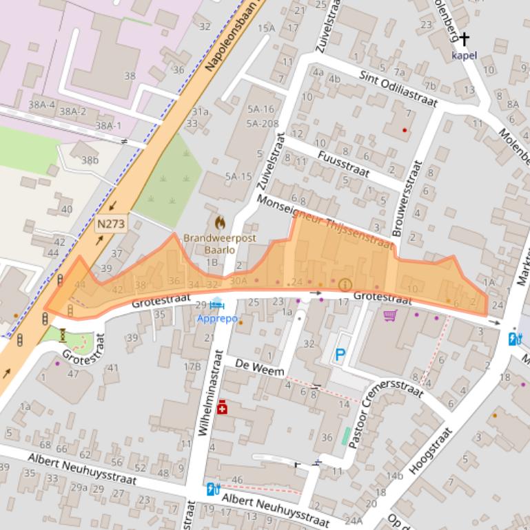 Kaart van postcodegebied 5991AW.