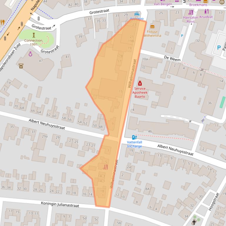 Kaart van postcodegebied 5991AX.