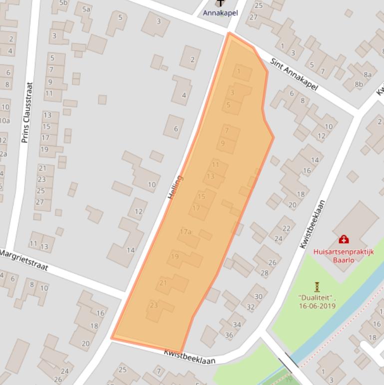 Kaart van postcodegebied 5991BC.