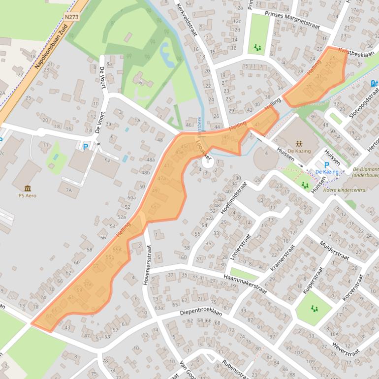 Kaart van postcodegebied 5991BD.