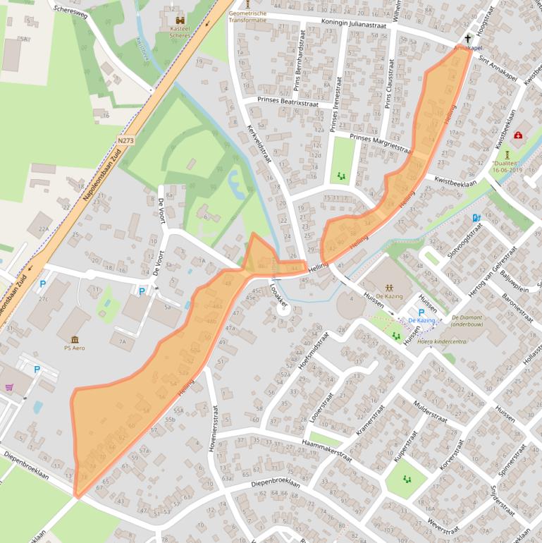 Kaart van postcodegebied 5991BE.