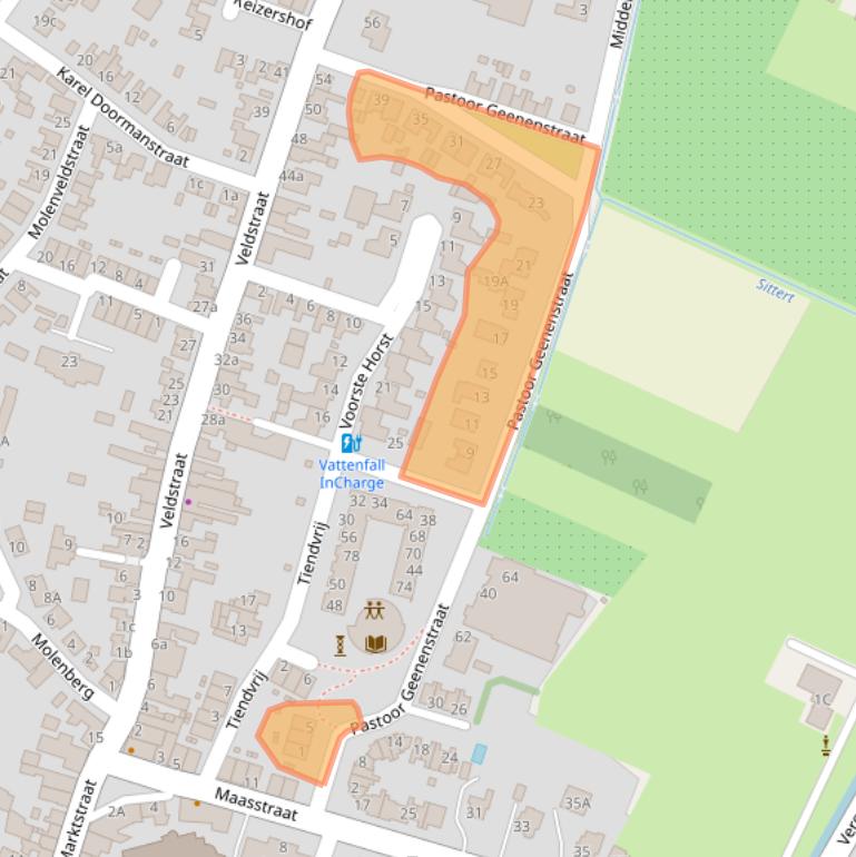 Kaart van postcodegebied 5991BH.