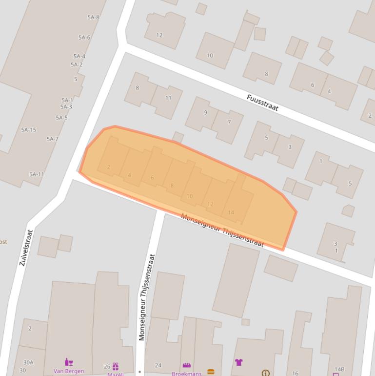 Kaart van postcodegebied 5991DD.