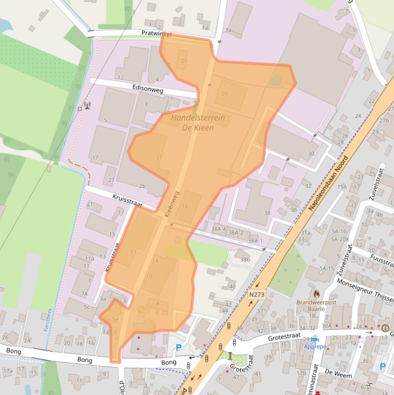 Kaart van postcodegebied 5991EK.