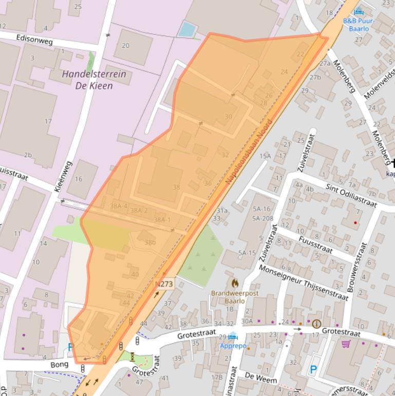 Kaart van postcodegebied 5991NW.